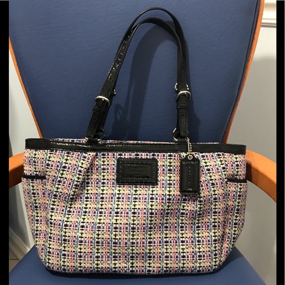 Coach Handbags - Coach gallery tweed multicolored tote purse